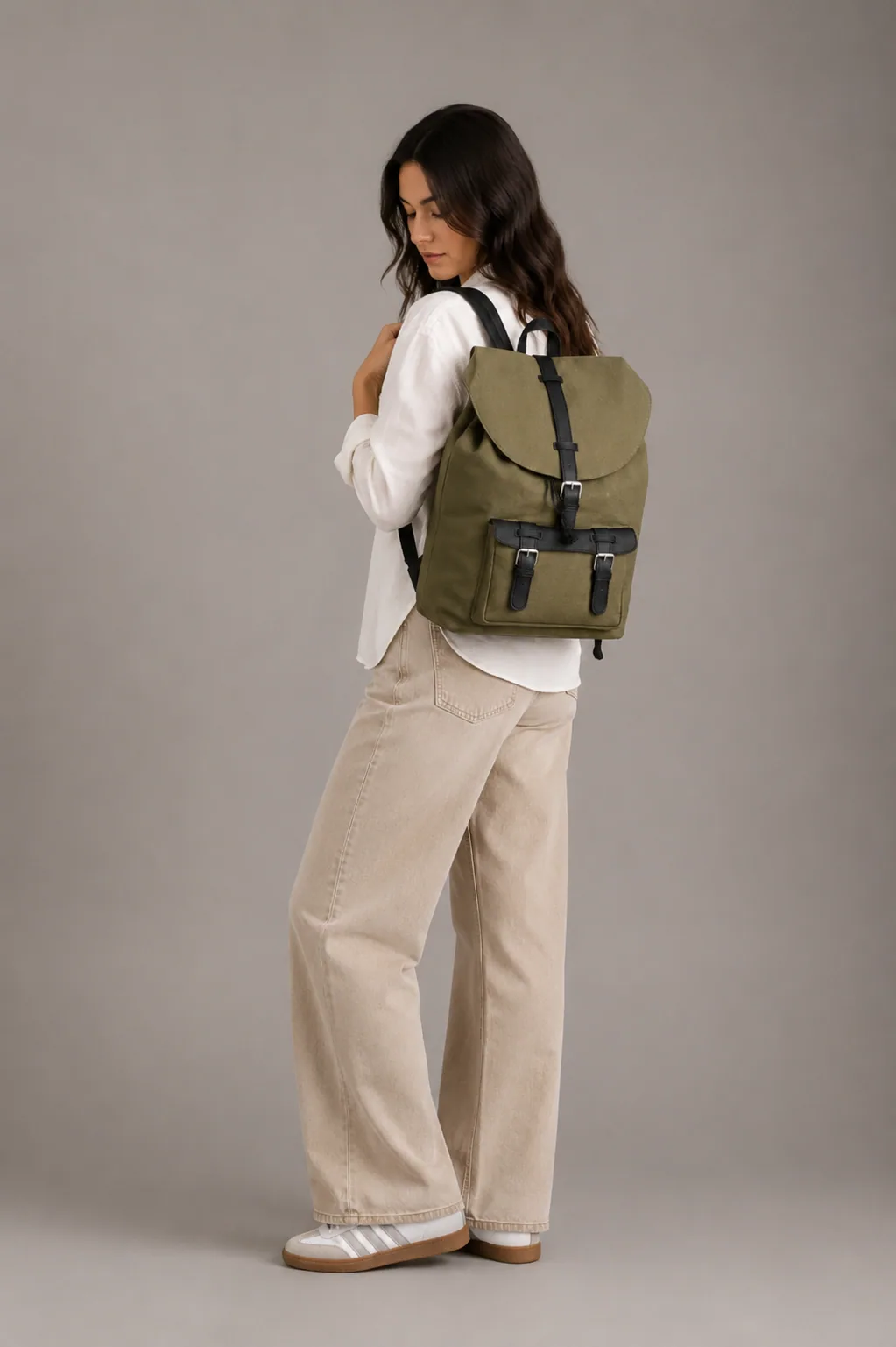 Branded yellow cotton tote bag with custom print, carried over the shoulder